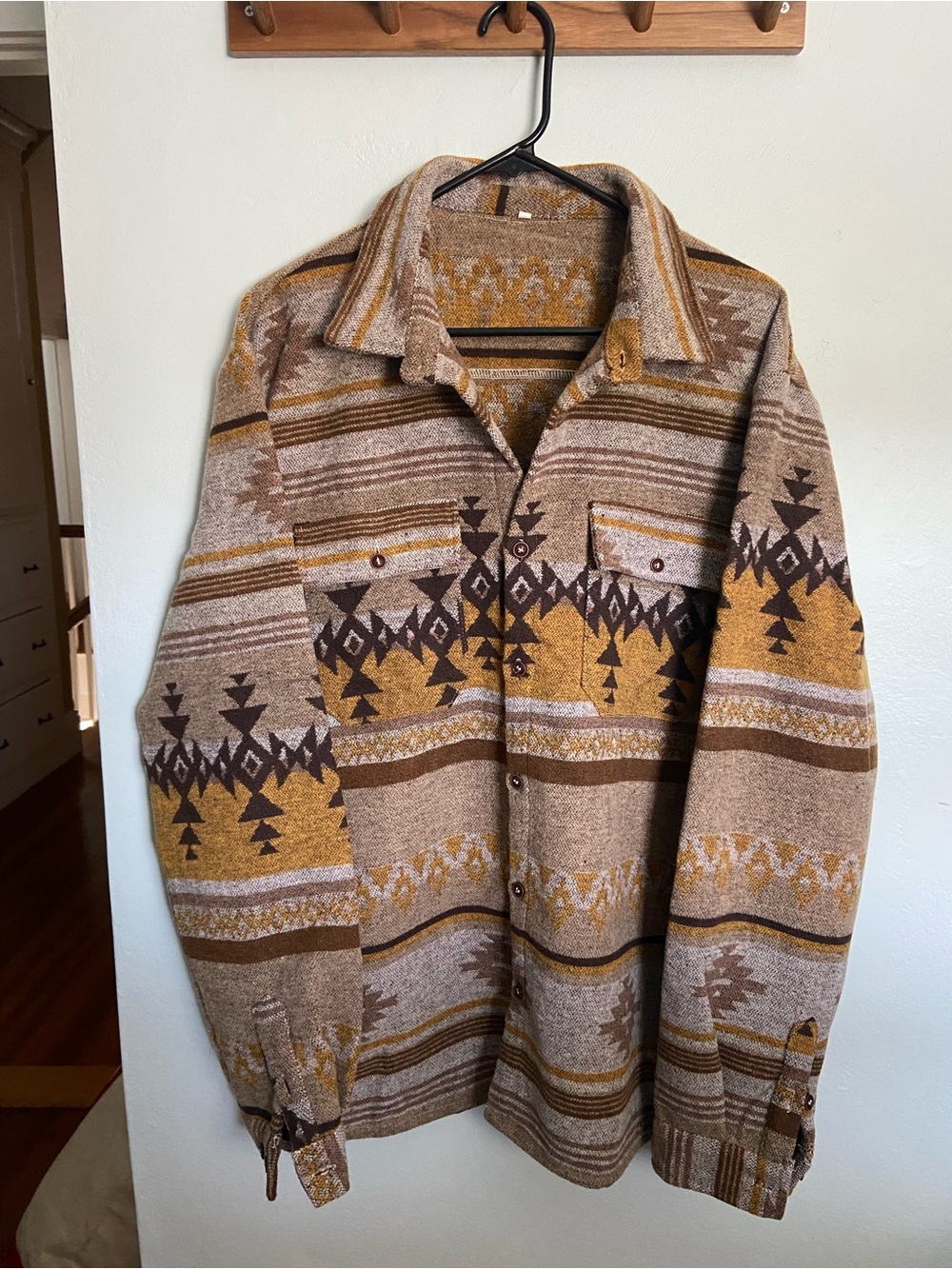 Men's Patterned Wool-Blend Jacket Coat